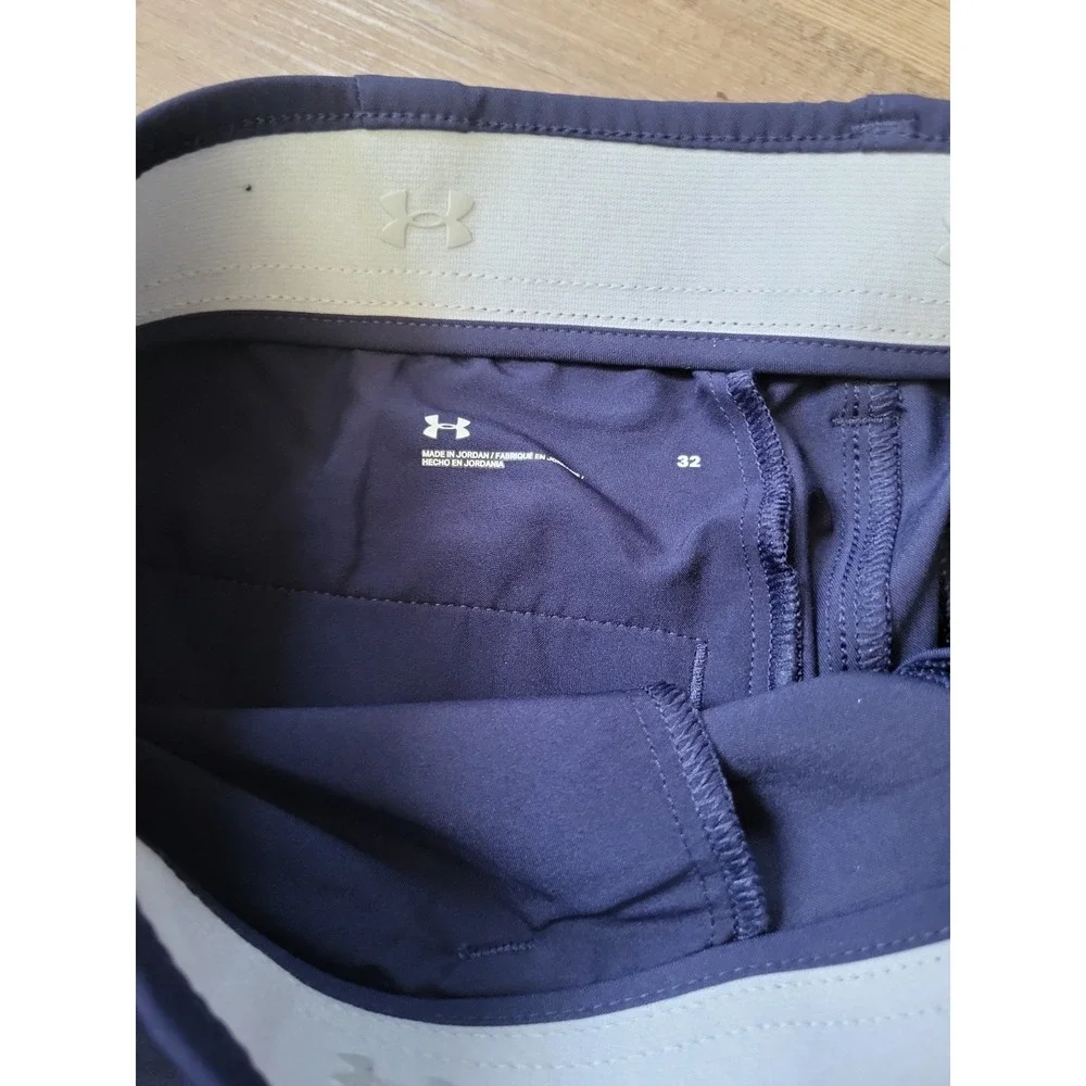 Under Armour Flat Front Golf Shorts Men's Size 32 Matchplay Navy Blue